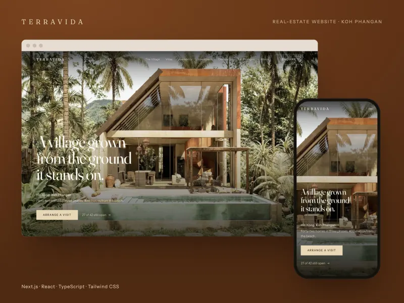 TerraVida website shown on a laptop and a phone